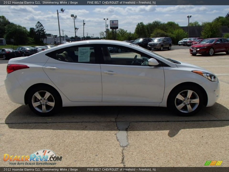 2012 Hyundai Elantra GLS Shimmering White / Beige Photo #4