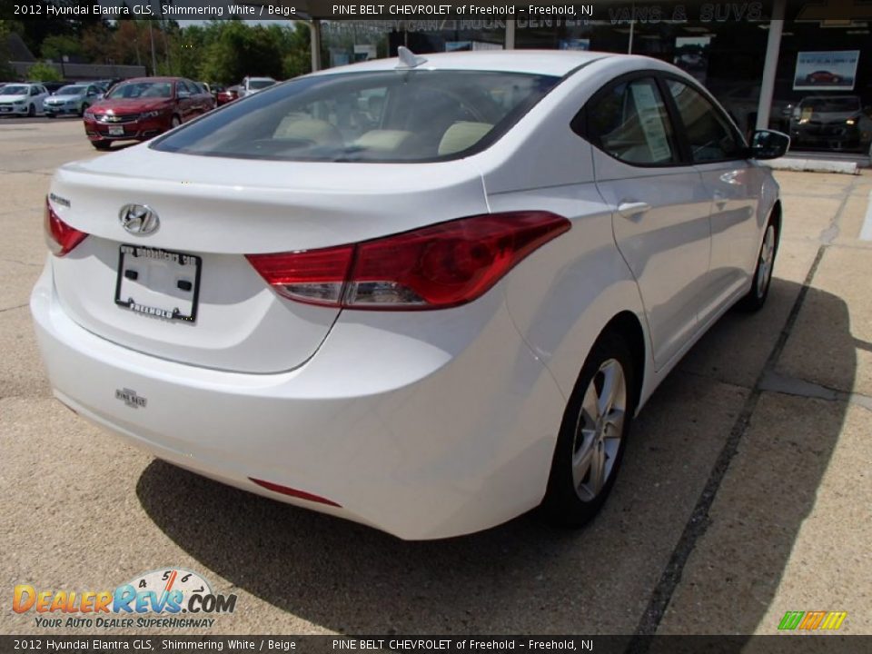 2012 Hyundai Elantra GLS Shimmering White / Beige Photo #5