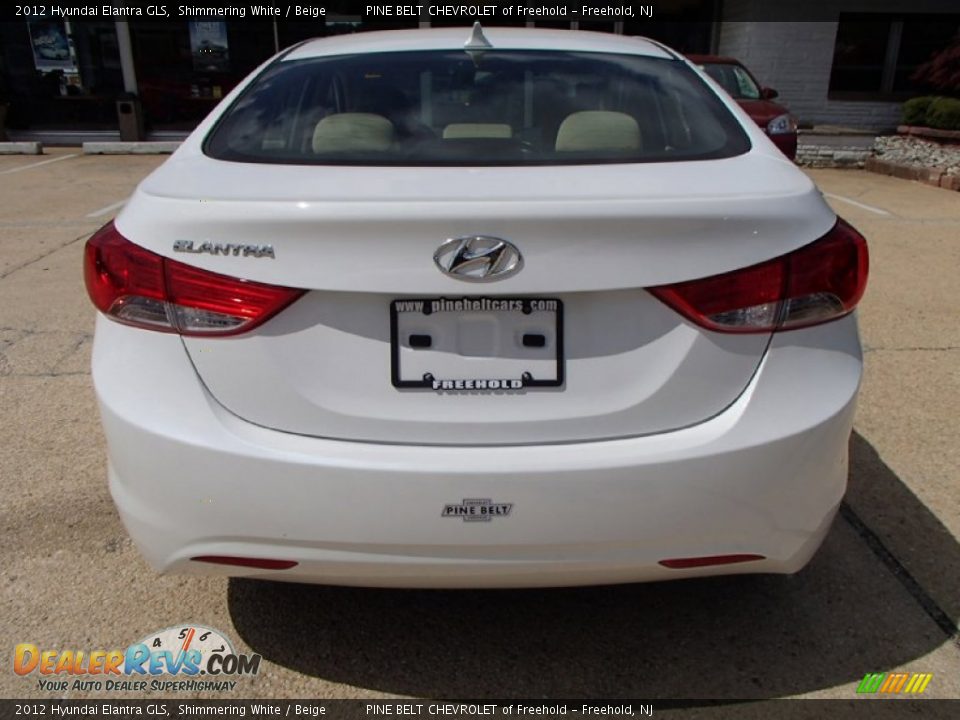 2012 Hyundai Elantra GLS Shimmering White / Beige Photo #6