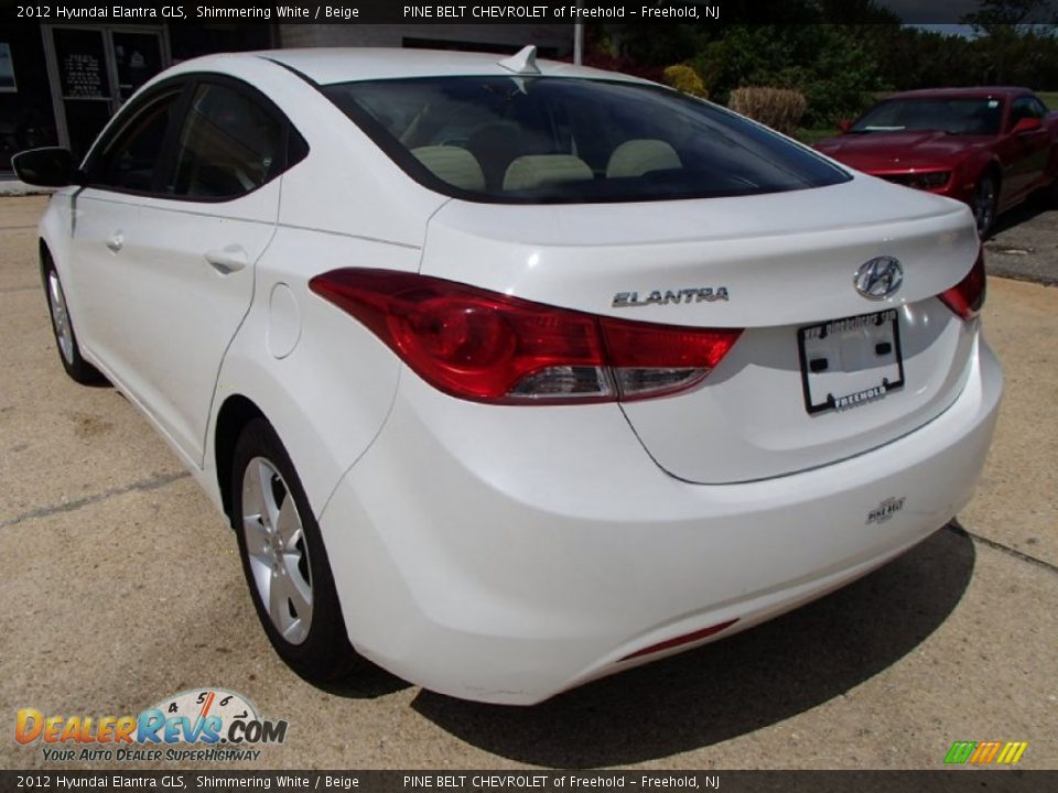 2012 Hyundai Elantra GLS Shimmering White / Beige Photo #7