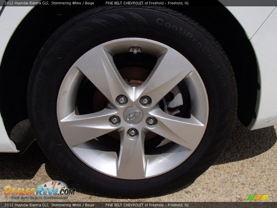 2012 Hyundai Elantra GLS Shimmering White / Beige Photo #8