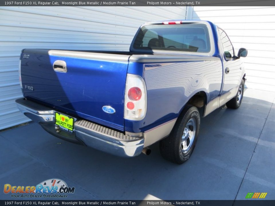 1997 Ford F150 XL Regular Cab Moonlight Blue Metallic / Medium Prairie Tan Photo #4