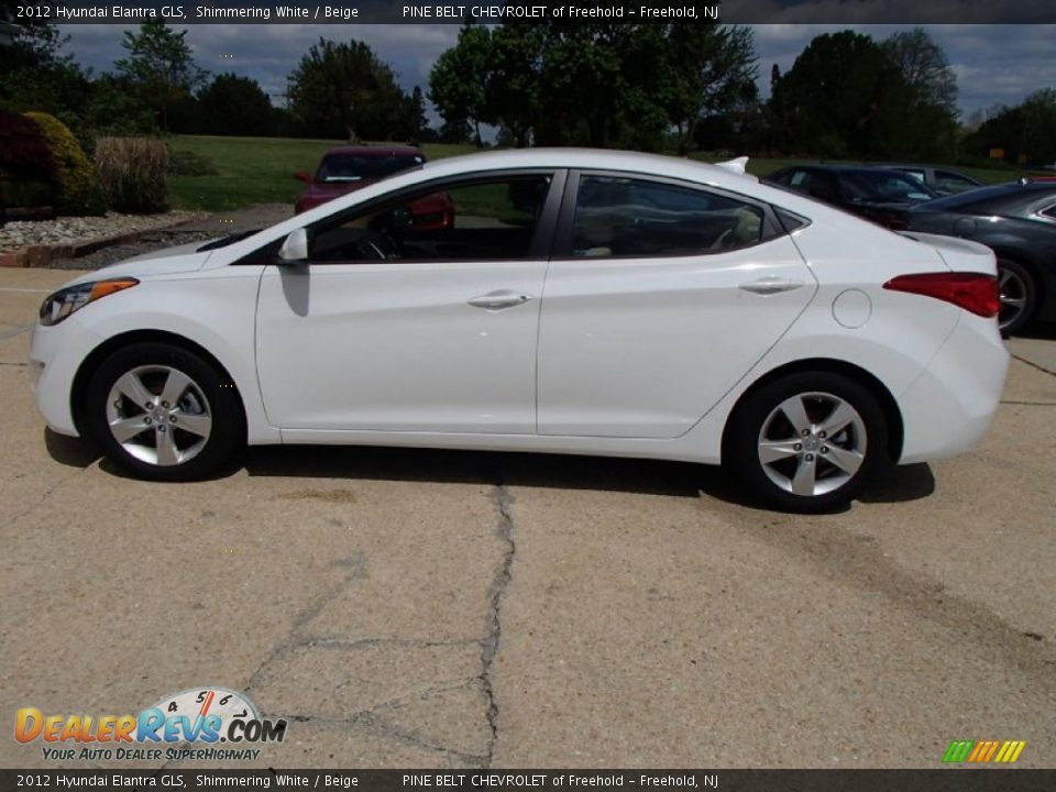 2012 Hyundai Elantra GLS Shimmering White / Beige Photo #9