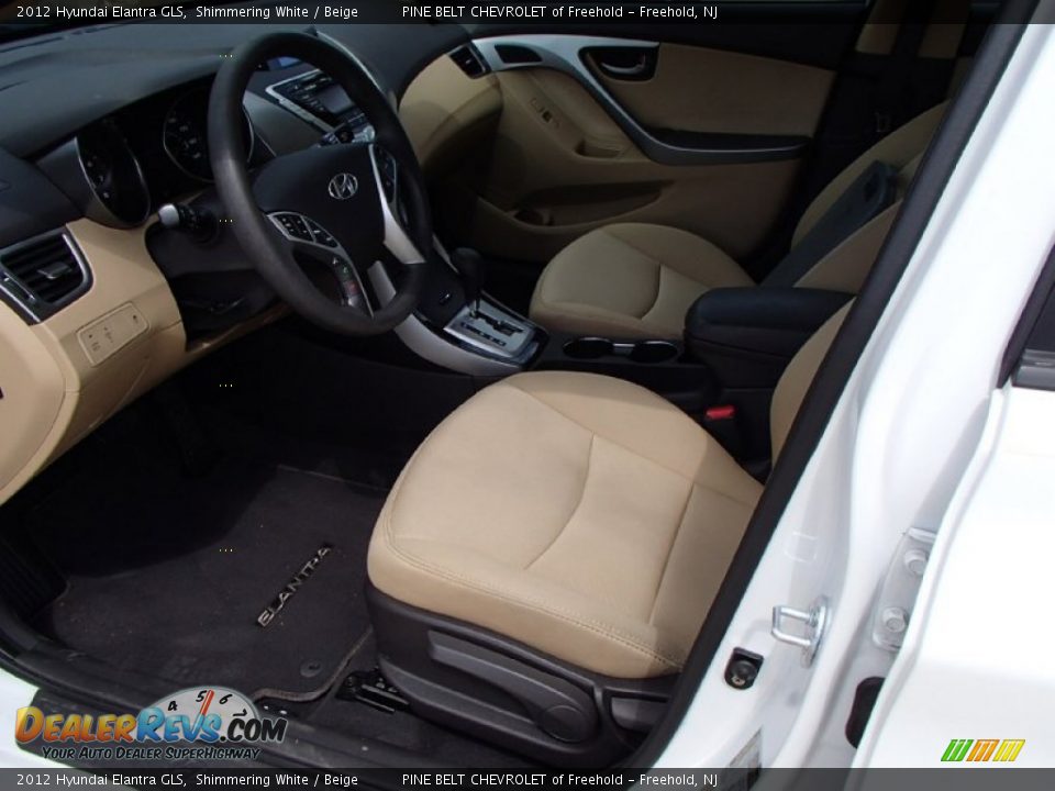2012 Hyundai Elantra GLS Shimmering White / Beige Photo #11