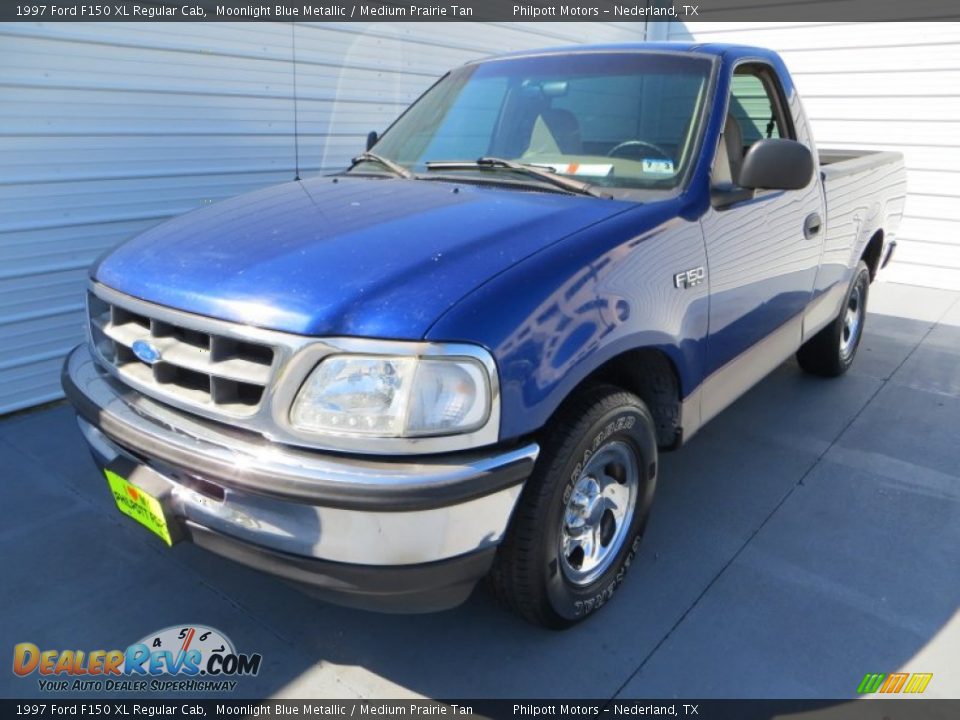 1997 Ford F150 XL Regular Cab Moonlight Blue Metallic / Medium Prairie Tan Photo #7