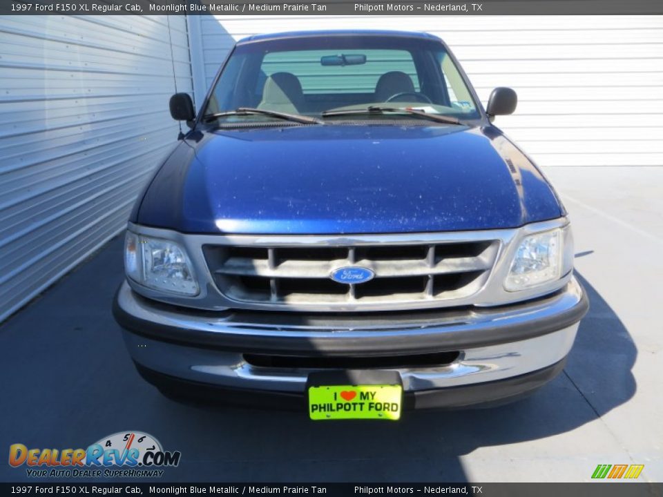 1997 Ford F150 XL Regular Cab Moonlight Blue Metallic / Medium Prairie Tan Photo #8
