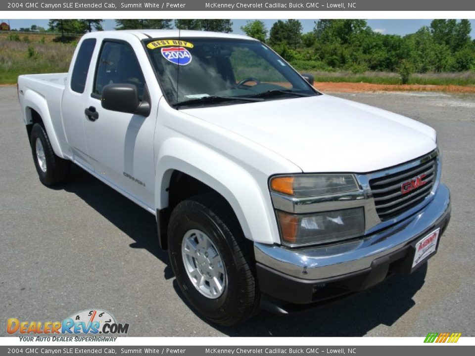 2004 GMC Canyon SLE Extended Cab Summit White / Pewter Photo #2