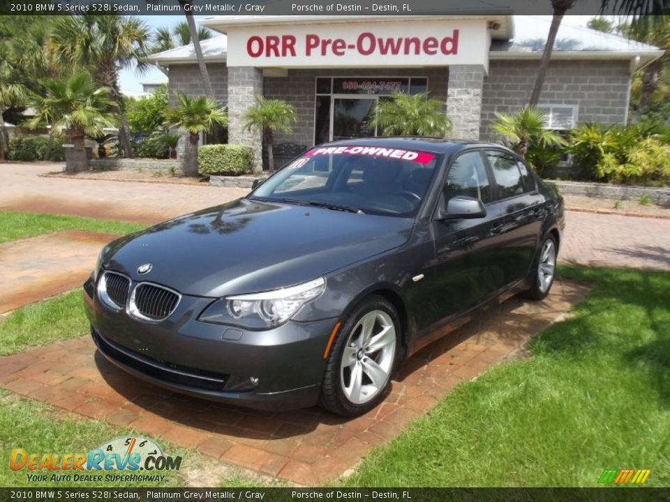 2010 BMW 5 Series 528i Sedan Platinum Grey Metallic / Gray Photo #1