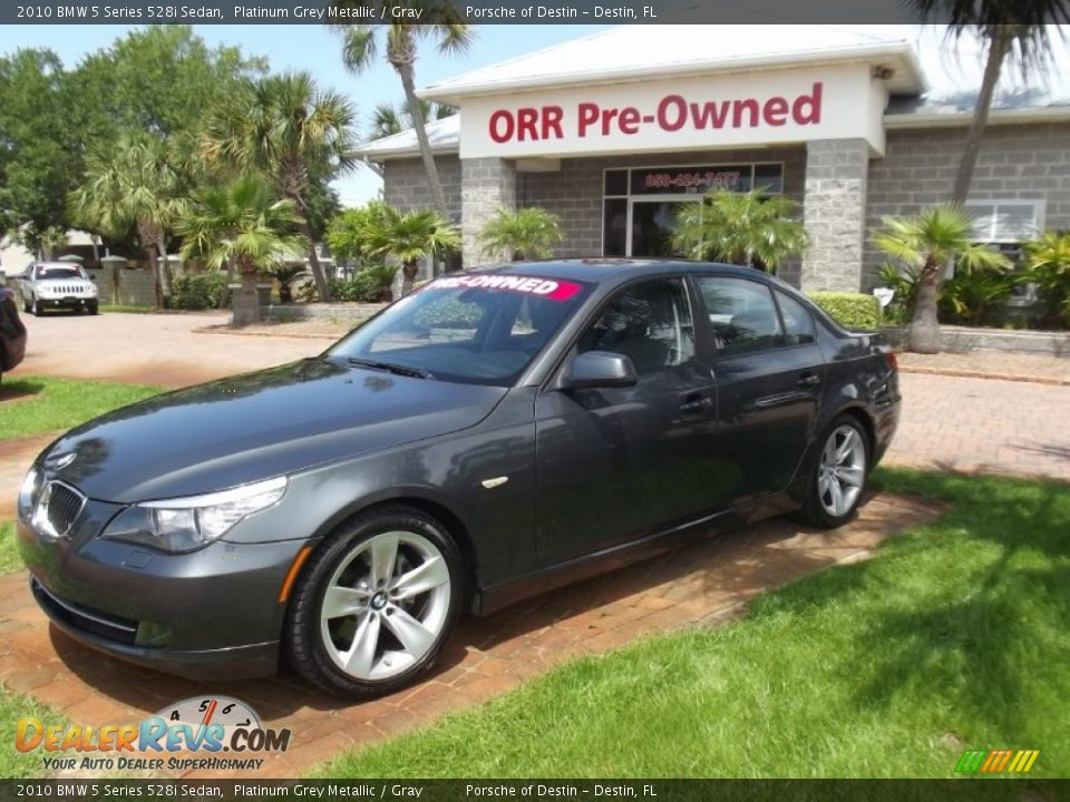 2010 BMW 5 Series 528i Sedan Platinum Grey Metallic / Gray Photo #2