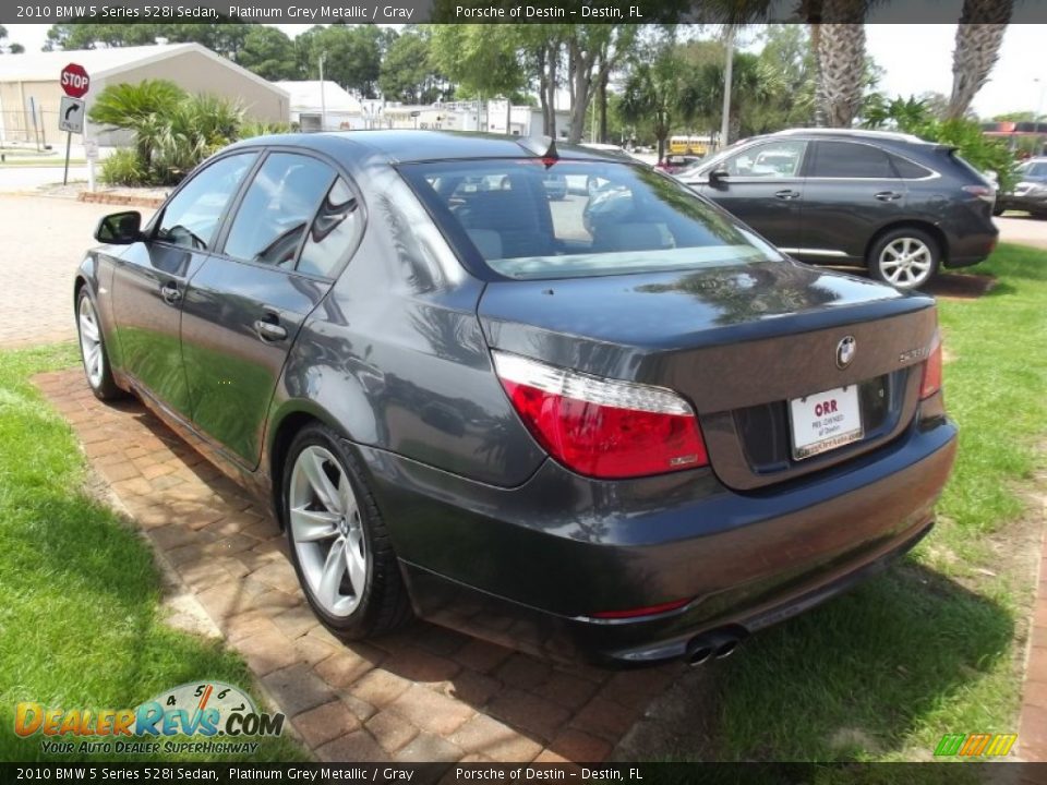 2010 BMW 5 Series 528i Sedan Platinum Grey Metallic / Gray Photo #3