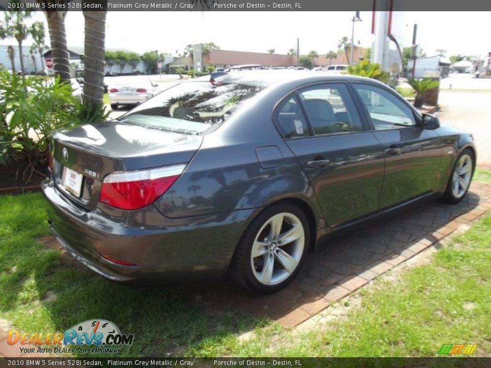2010 BMW 5 Series 528i Sedan Platinum Grey Metallic / Gray Photo #5
