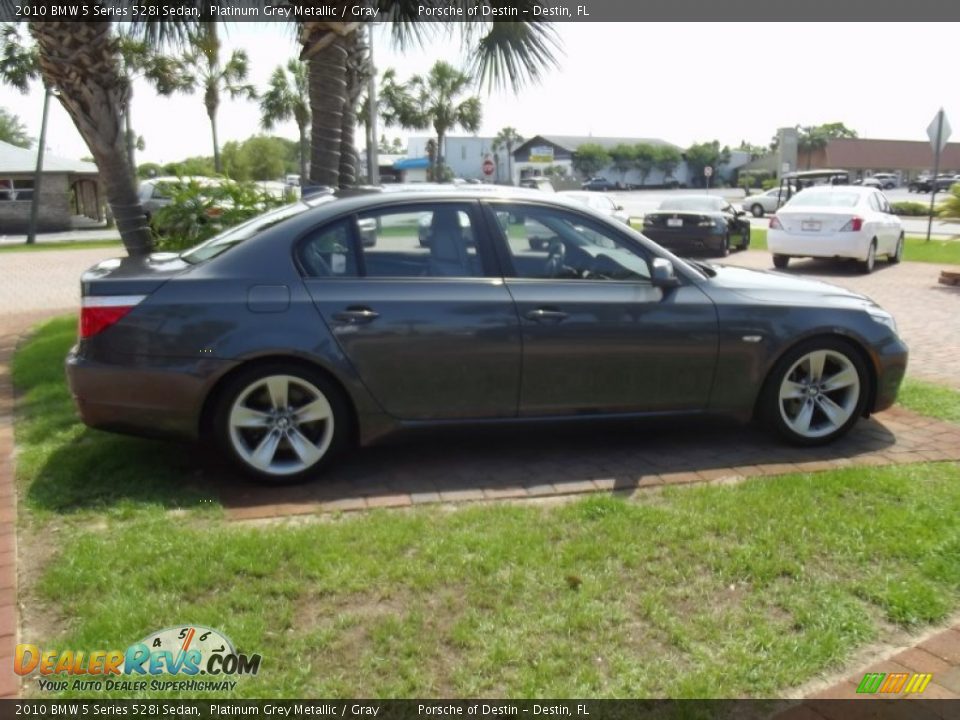 2010 BMW 5 Series 528i Sedan Platinum Grey Metallic / Gray Photo #6
