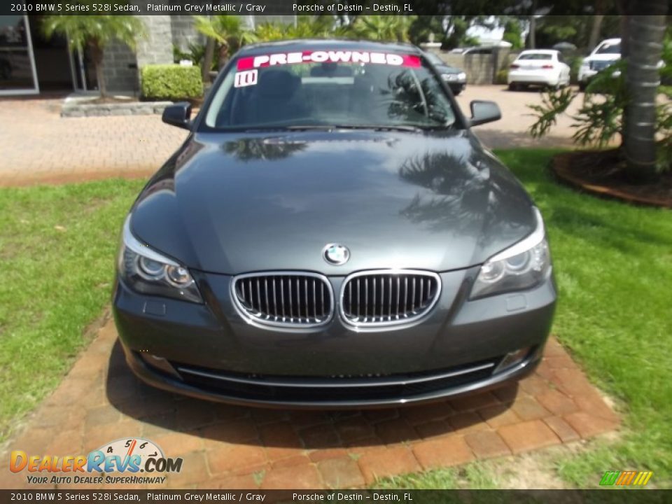 2010 BMW 5 Series 528i Sedan Platinum Grey Metallic / Gray Photo #8