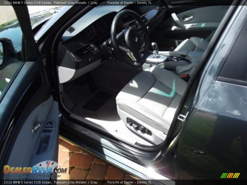 2010 BMW 5 Series 528i Sedan Platinum Grey Metallic / Gray Photo #10