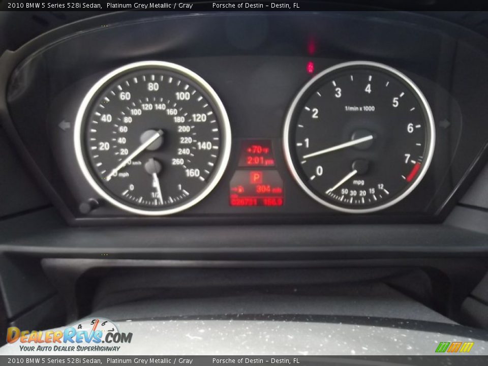 2010 BMW 5 Series 528i Sedan Platinum Grey Metallic / Gray Photo #12