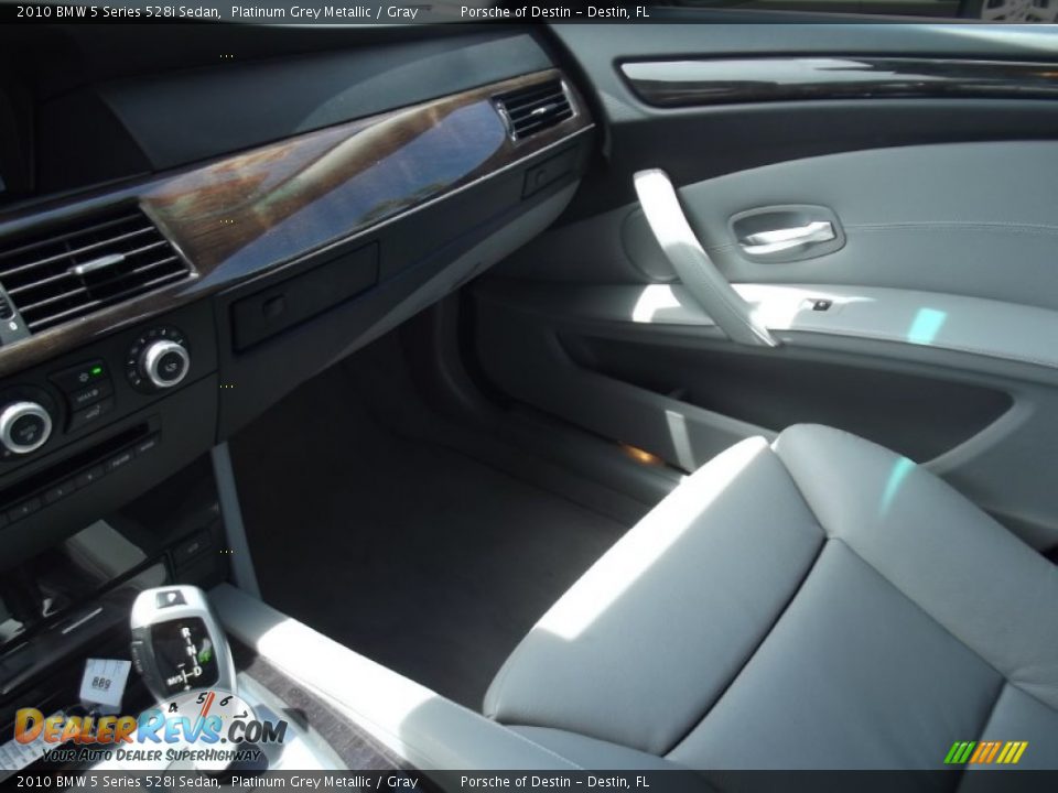 2010 BMW 5 Series 528i Sedan Platinum Grey Metallic / Gray Photo #18