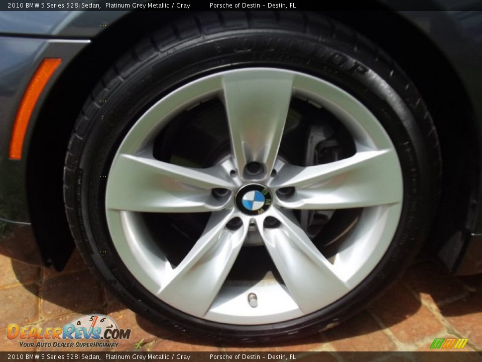 2010 BMW 5 Series 528i Sedan Platinum Grey Metallic / Gray Photo #22