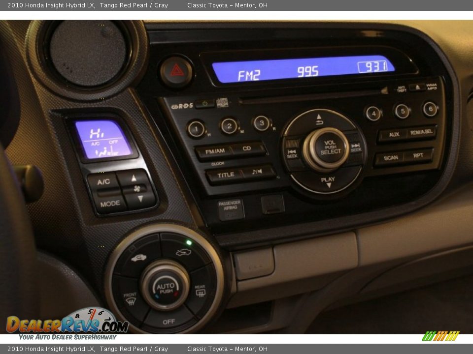 2010 Honda Insight Hybrid LX Tango Red Pearl / Gray Photo #9