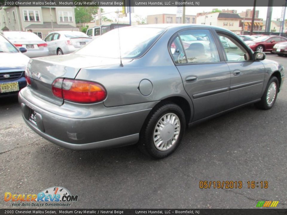 2003 Chevrolet Malibu Sedan Medium Gray Metallic / Neutral Beige Photo #6
