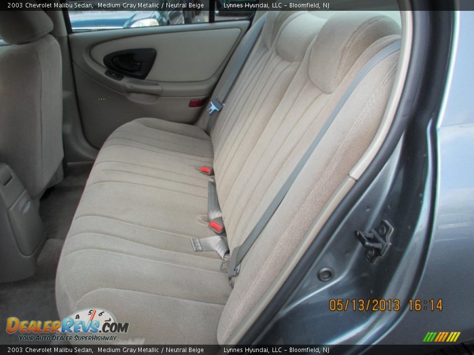 Rear Seat of 2003 Chevrolet Malibu Sedan Photo #8