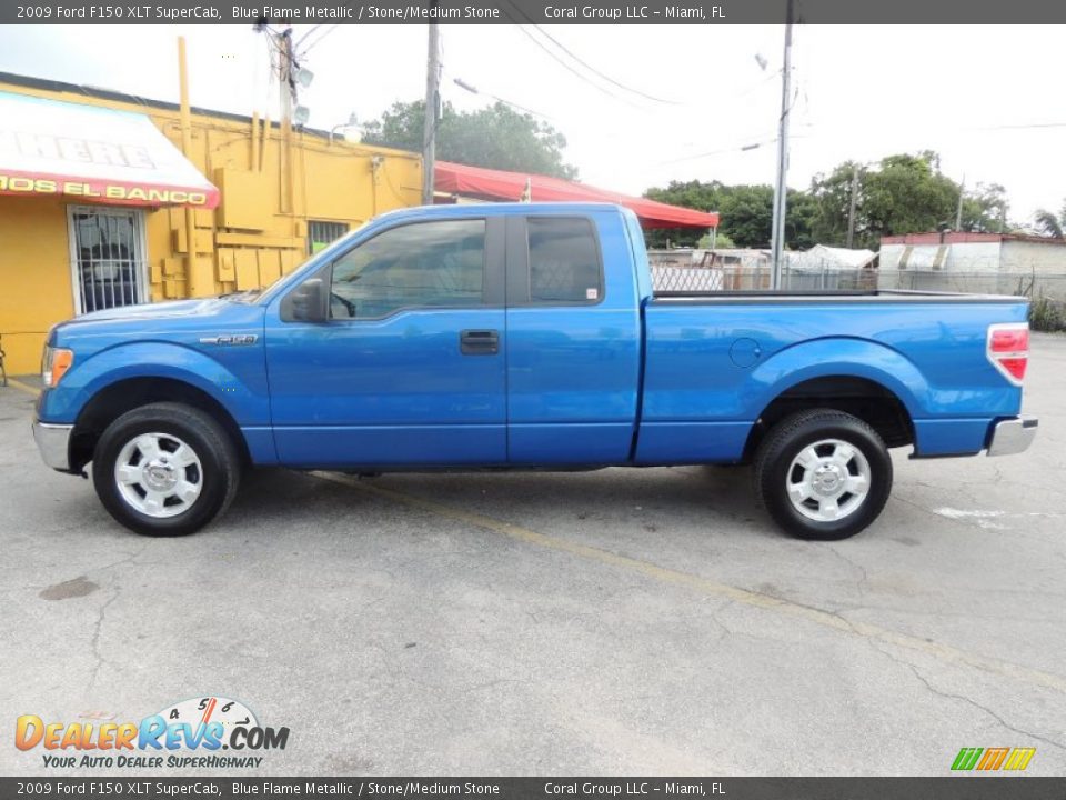 2009 Ford F150 XLT SuperCab Blue Flame Metallic / Stone/Medium Stone Photo #4