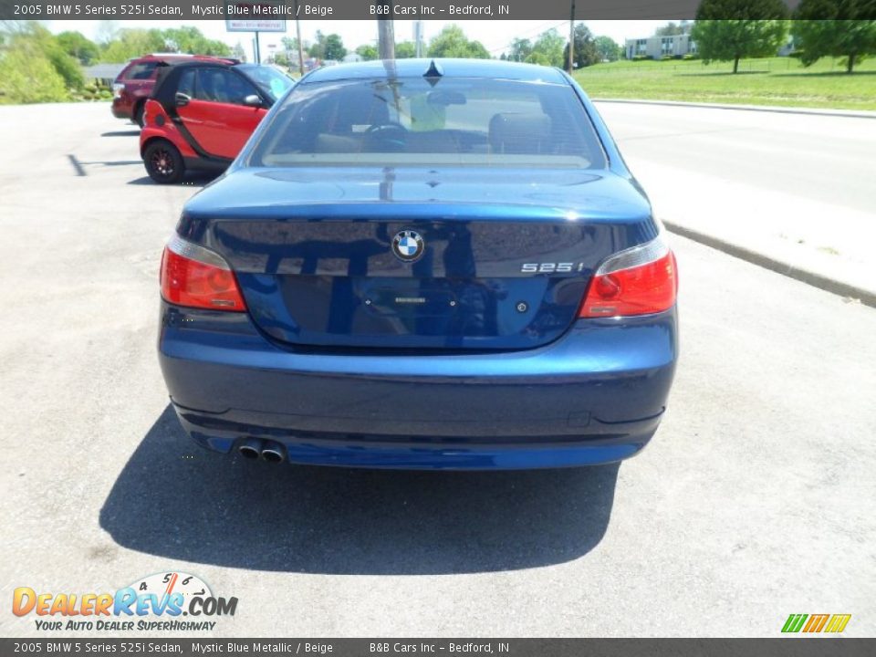 2005 BMW 5 Series 525i Sedan Mystic Blue Metallic / Beige Photo #4