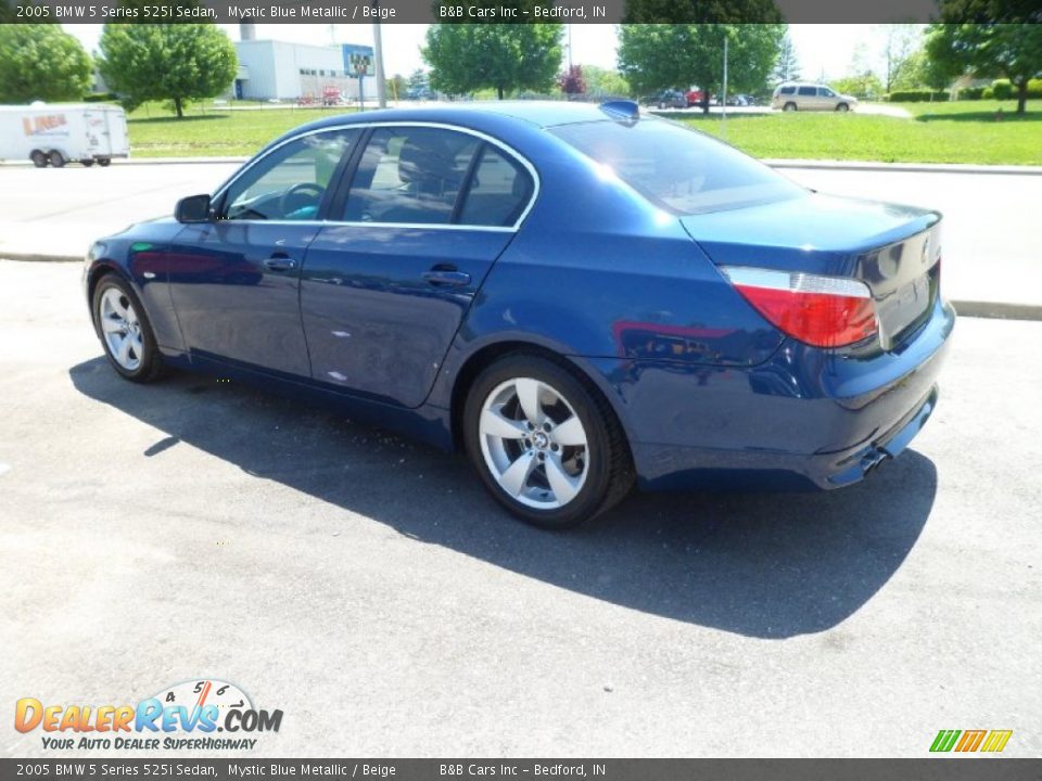 2005 BMW 5 Series 525i Sedan Mystic Blue Metallic / Beige Photo #5