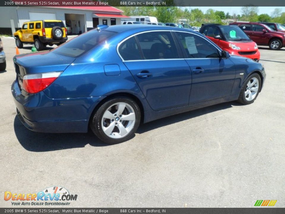 2005 BMW 5 Series 525i Sedan Mystic Blue Metallic / Beige Photo #6