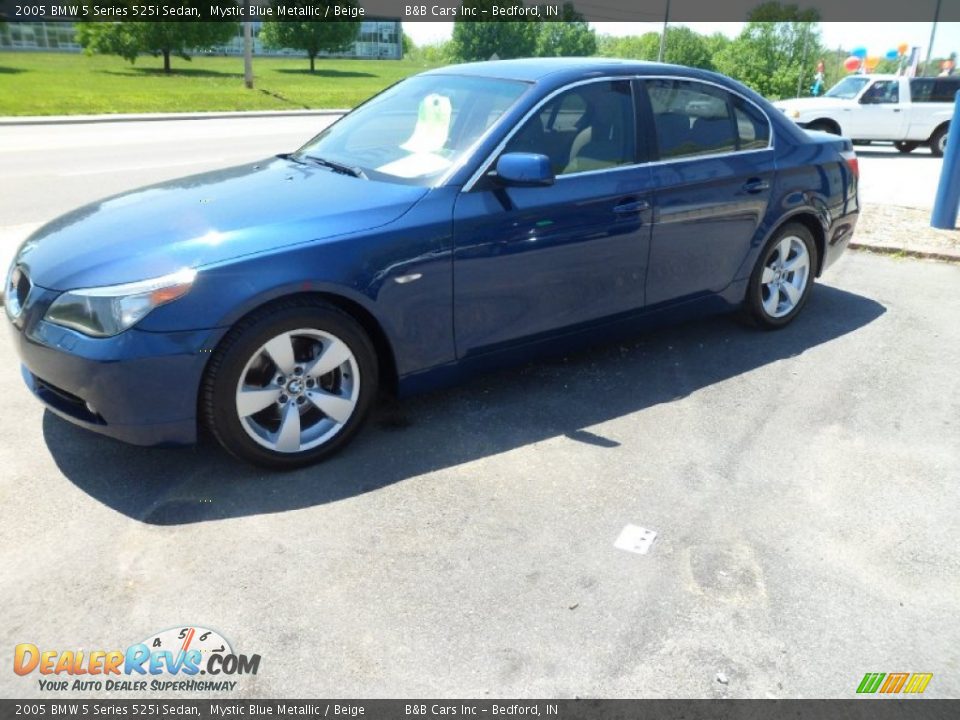 2005 BMW 5 Series 525i Sedan Mystic Blue Metallic / Beige Photo #8