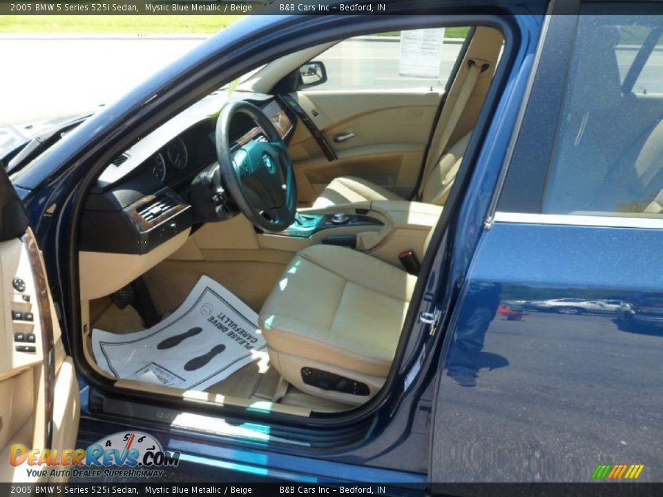 2005 BMW 5 Series 525i Sedan Mystic Blue Metallic / Beige Photo #23