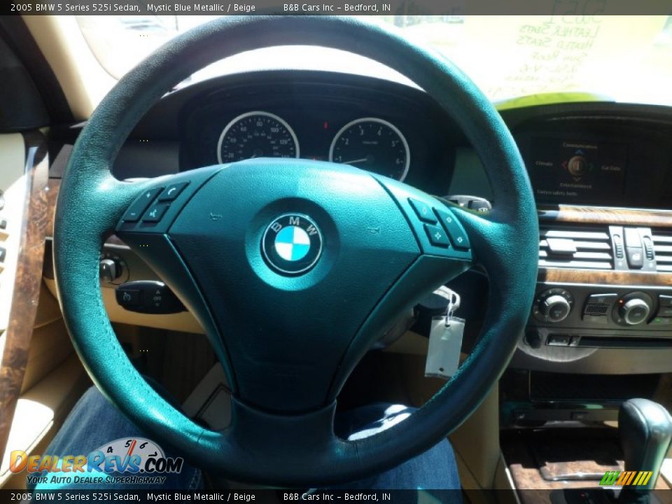 2005 BMW 5 Series 525i Sedan Mystic Blue Metallic / Beige Photo #32