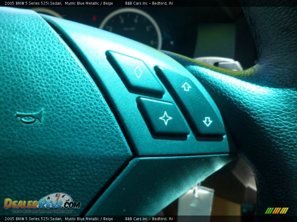 2005 BMW 5 Series 525i Sedan Mystic Blue Metallic / Beige Photo #33