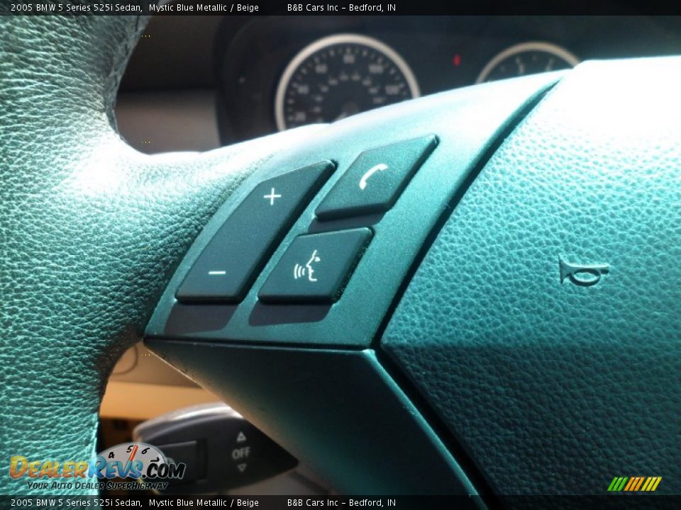 2005 BMW 5 Series 525i Sedan Mystic Blue Metallic / Beige Photo #34