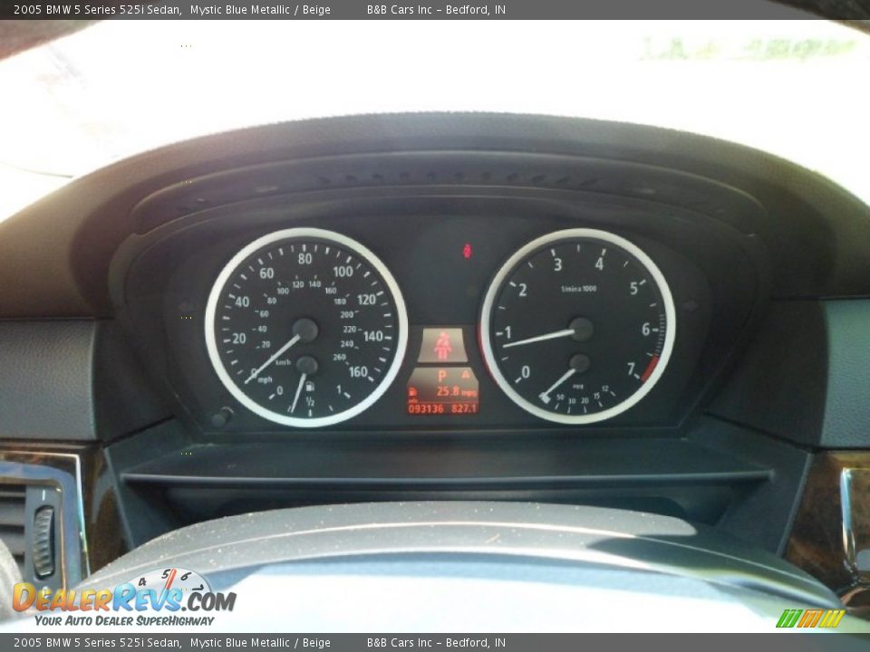 2005 BMW 5 Series 525i Sedan Mystic Blue Metallic / Beige Photo #35