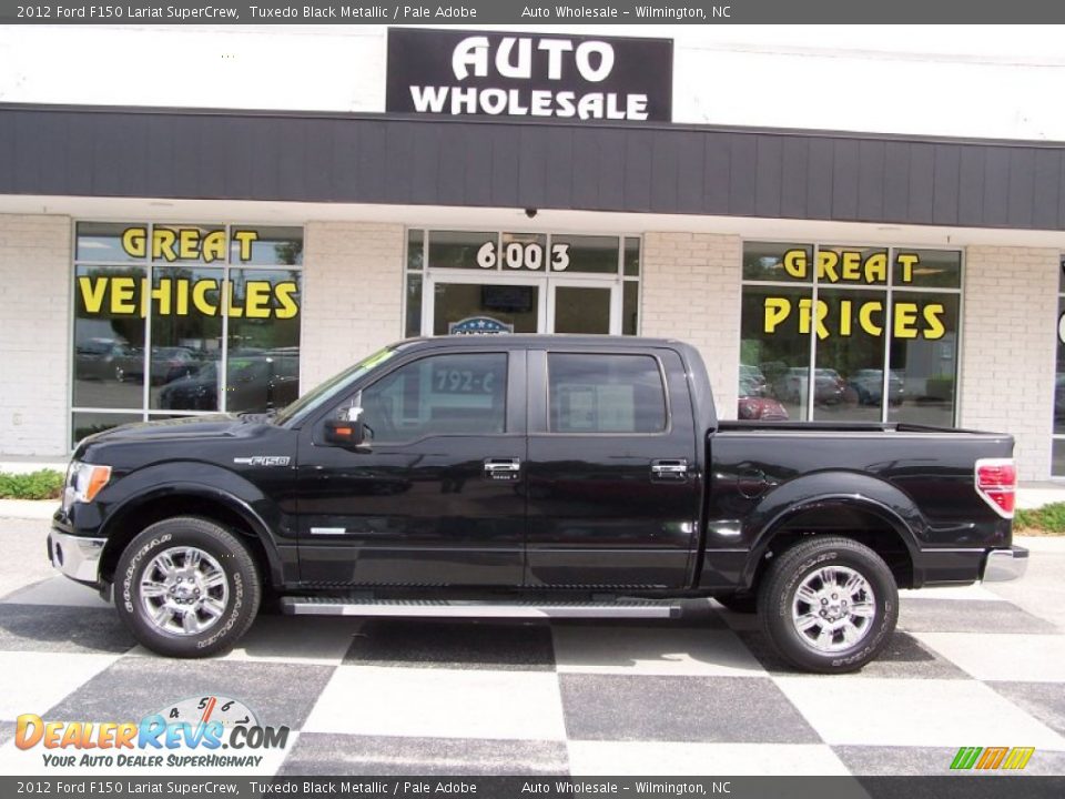 2012 Ford F150 Lariat SuperCrew Tuxedo Black Metallic / Pale Adobe Photo #1