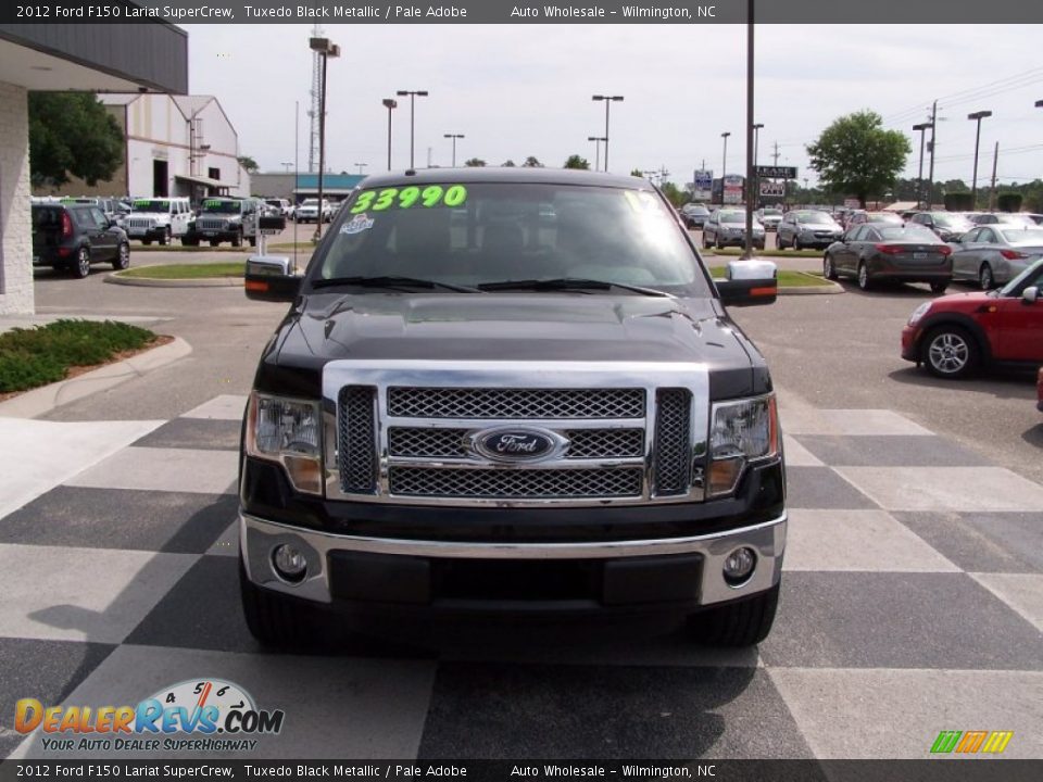 2012 Ford F150 Lariat SuperCrew Tuxedo Black Metallic / Pale Adobe Photo #2