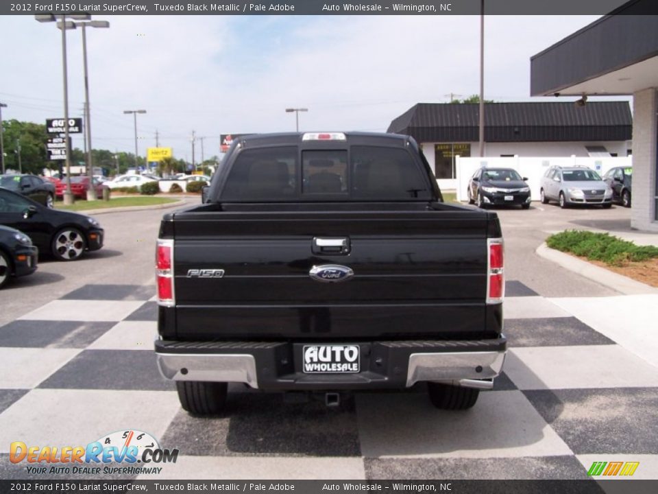 2012 Ford F150 Lariat SuperCrew Tuxedo Black Metallic / Pale Adobe Photo #4
