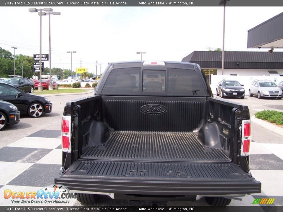 2012 Ford F150 Lariat SuperCrew Tuxedo Black Metallic / Pale Adobe Photo #5