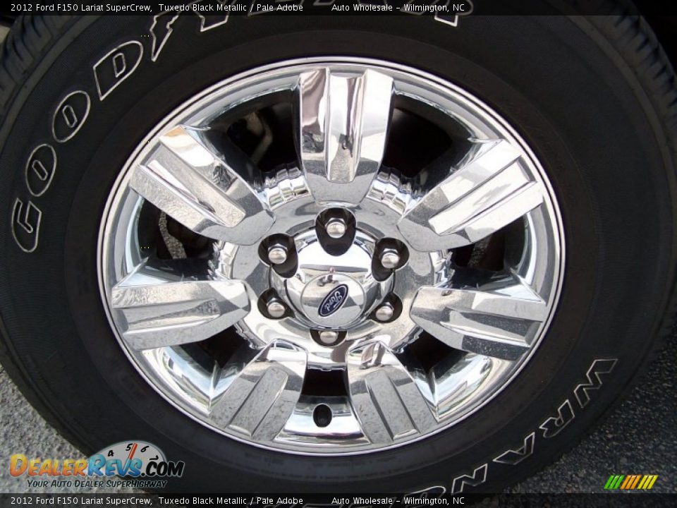 2012 Ford F150 Lariat SuperCrew Tuxedo Black Metallic / Pale Adobe Photo #7