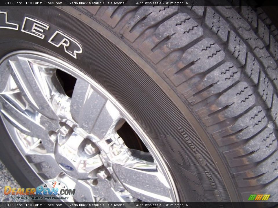 2012 Ford F150 Lariat SuperCrew Tuxedo Black Metallic / Pale Adobe Photo #9