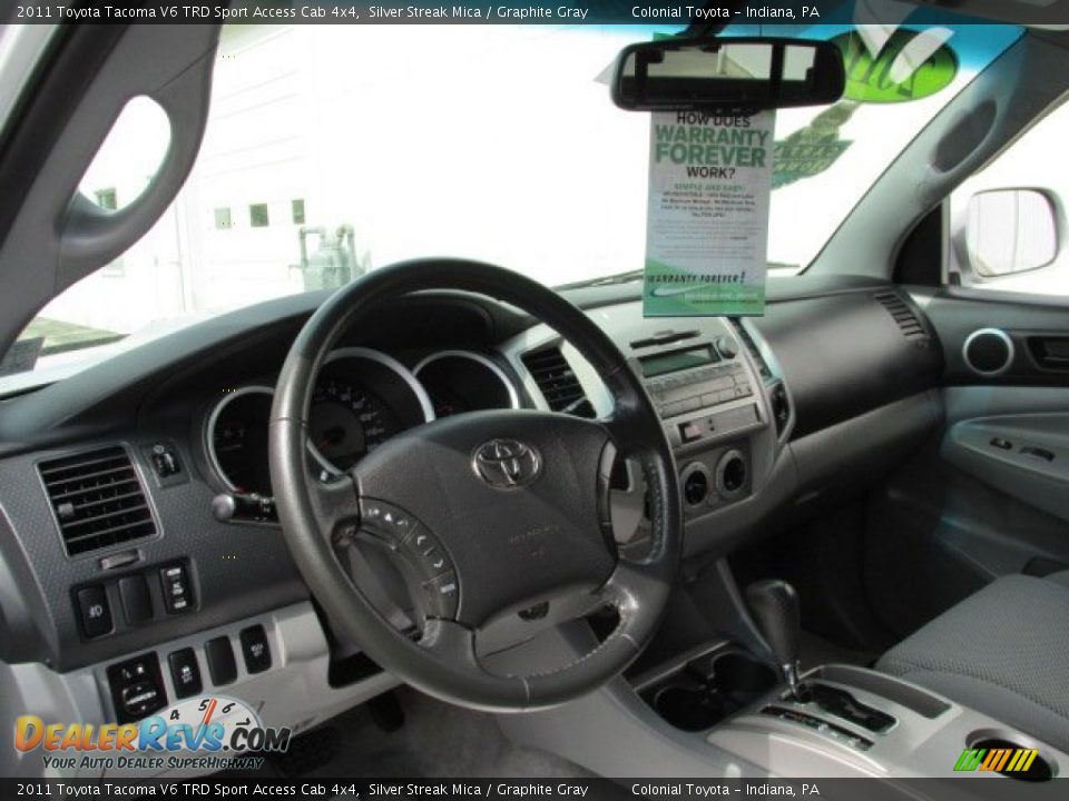 2011 Toyota Tacoma V6 TRD Sport Access Cab 4x4 Silver Streak Mica / Graphite Gray Photo #14