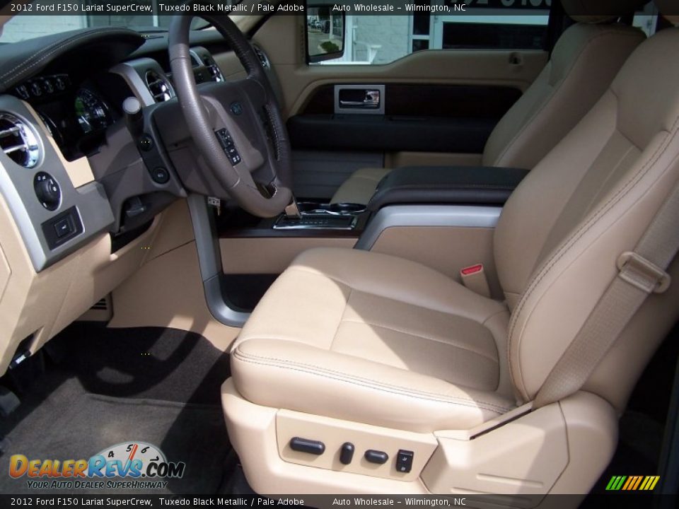 2012 Ford F150 Lariat SuperCrew Tuxedo Black Metallic / Pale Adobe Photo #11