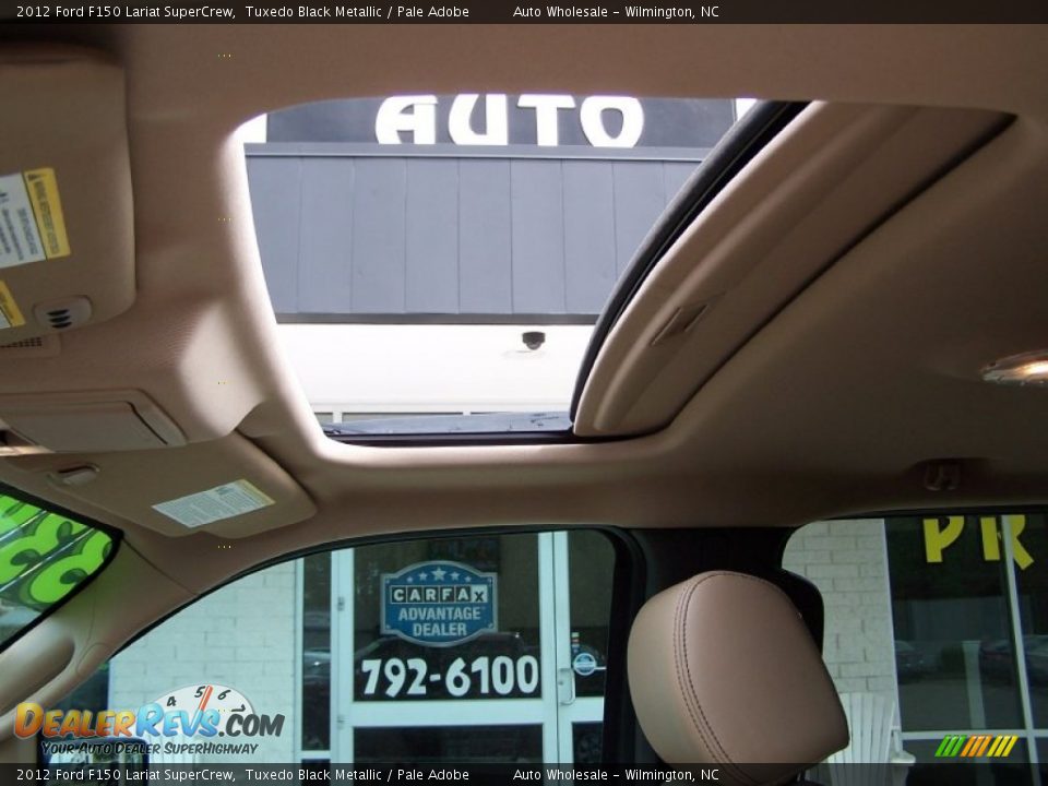 2012 Ford F150 Lariat SuperCrew Tuxedo Black Metallic / Pale Adobe Photo #12