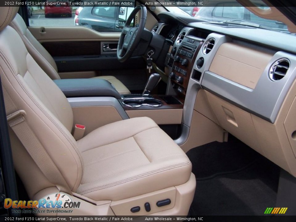 2012 Ford F150 Lariat SuperCrew Tuxedo Black Metallic / Pale Adobe Photo #14