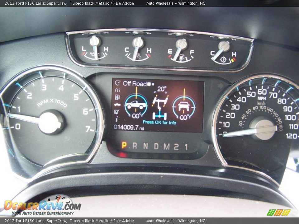 2012 Ford F150 Lariat SuperCrew Tuxedo Black Metallic / Pale Adobe Photo #17
