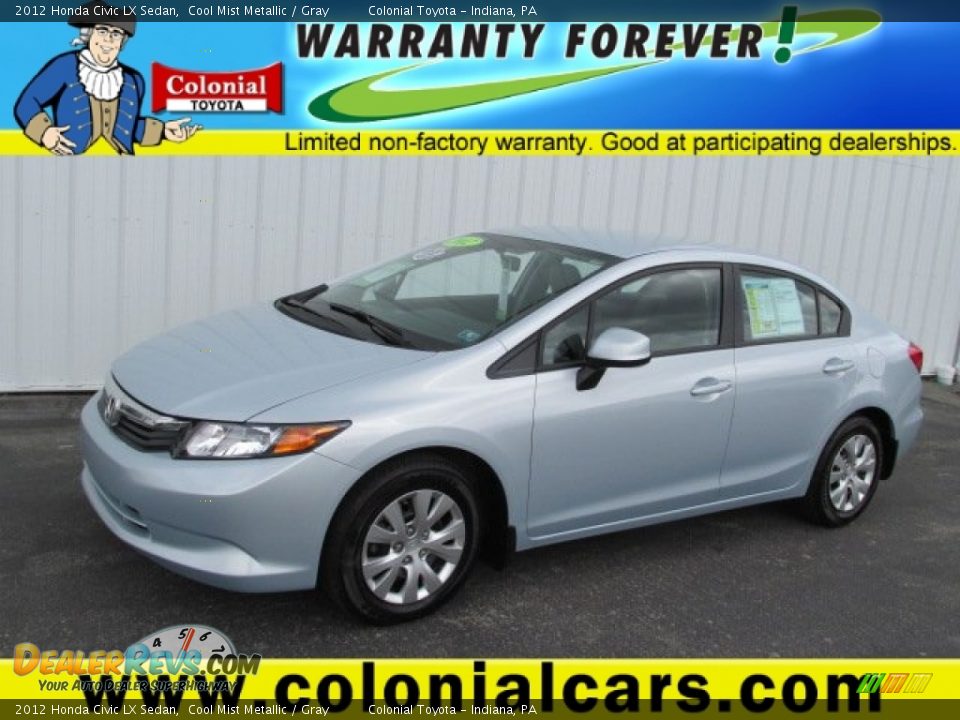 2012 Honda Civic LX Sedan Cool Mist Metallic / Gray Photo #1