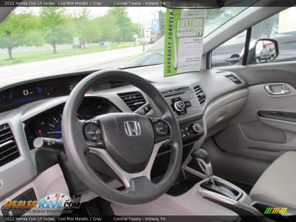 2012 Honda Civic LX Sedan Cool Mist Metallic / Gray Photo #10