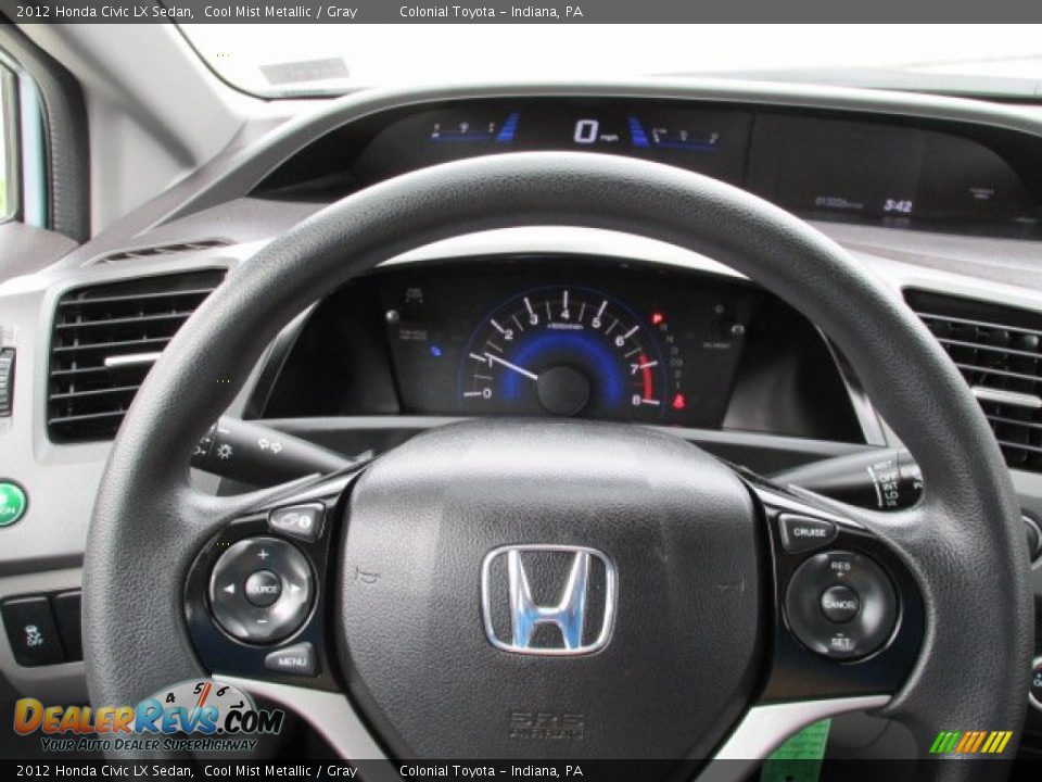 2012 Honda Civic LX Sedan Cool Mist Metallic / Gray Photo #15