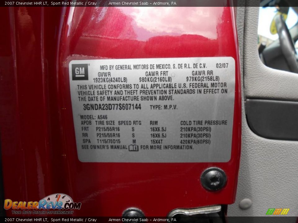2007 Chevrolet HHR LT Sport Red Metallic / Gray Photo #25