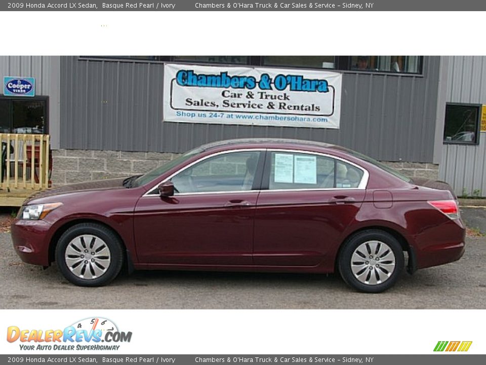 2009 Honda Accord LX Sedan Basque Red Pearl / Ivory Photo #2
